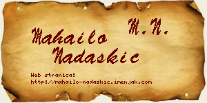 Mahailo Nadaškić vizit kartica